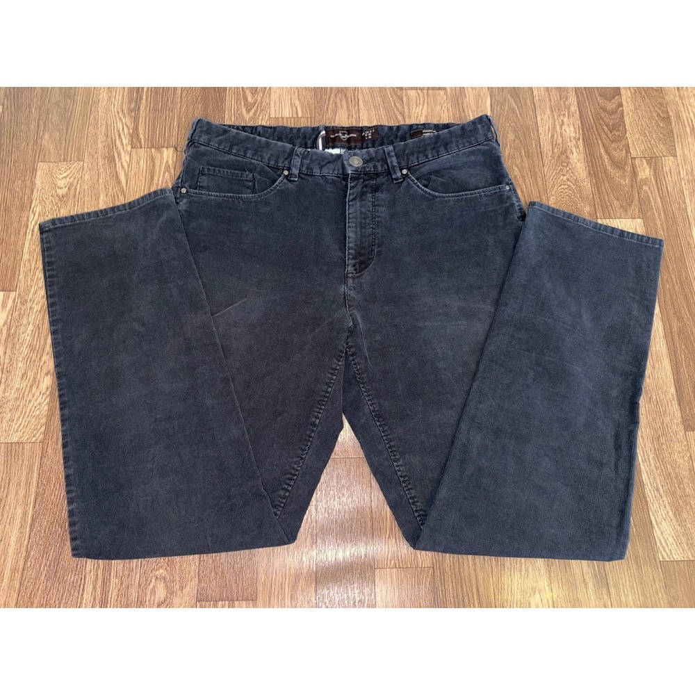 Black Brown 1826 Mens Straight Leg Corduroy Pants Charcoal Black‎ 34x32